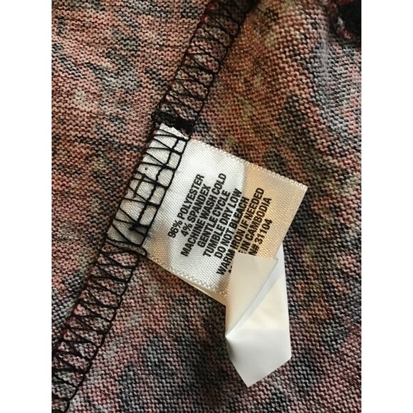 KIM ROGERS- WOMEN RED/WHITE BUTTON FRONT 3/4 SLEEVE SHIRT SIZE SMALL - Picture 8 of 8